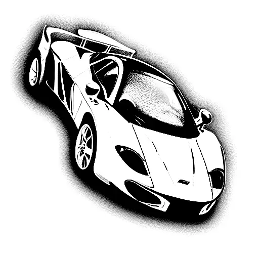 Fine Line 2D Side View Outline Of 2023 Mclaren F1 Race Car