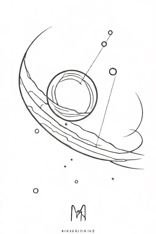 Minimal Drawing With Planet Mars