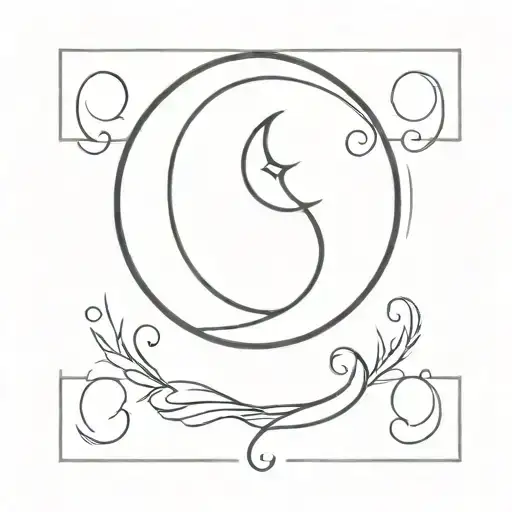 Crescent Moon With The Letter S