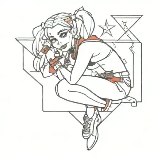 Harley Quinn Sitting On A Star