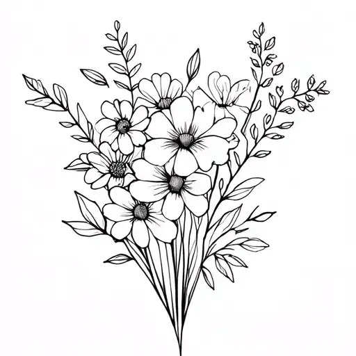 Birth Flowers Of March January And November In A Bouquet