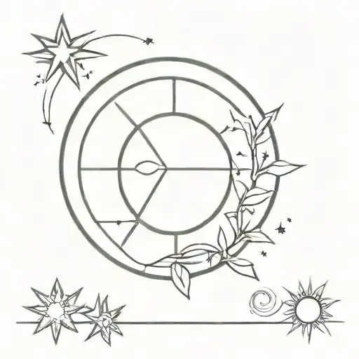 Circle Like Wheel Of Life With Sun And Stars