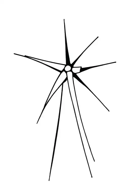 Minimal Black And White Windmill