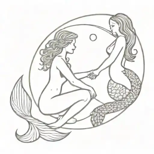 Yin-yang And Mermaid Sitting