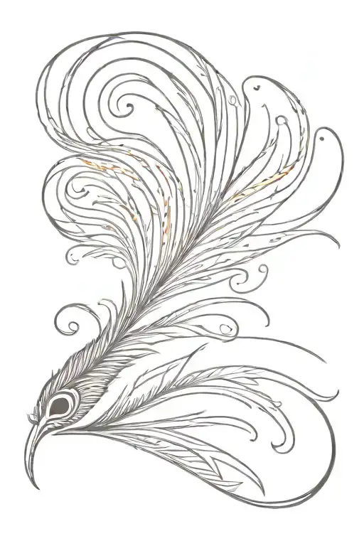 Fire Rabbit Pisces Peacock Feather