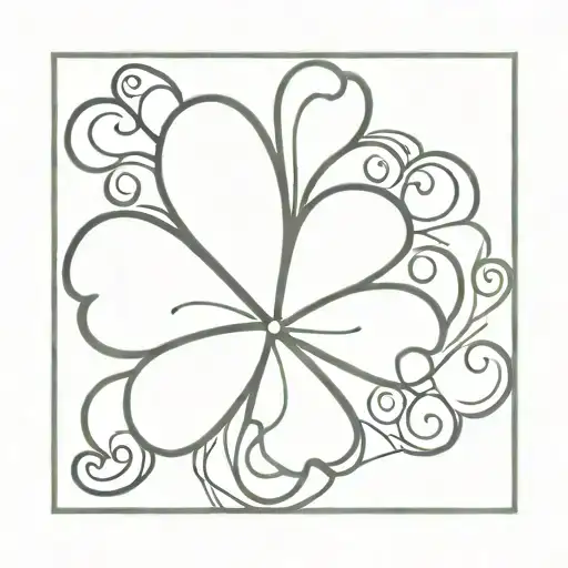 4 Leaf Clover Arabesque Design With Air