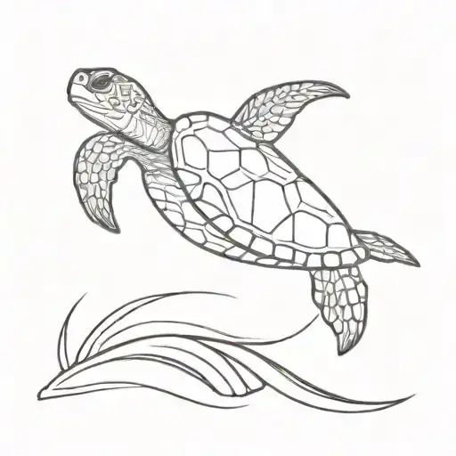 Turtle On Waves