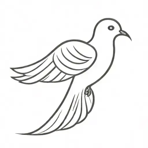 A Minimalist Design Of A Dove Representing The Holy Spirit