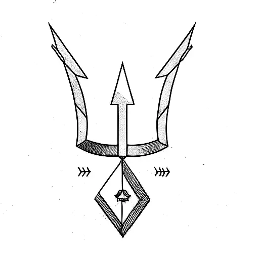 A Blue Arrow With An Arrowhead In The Middle