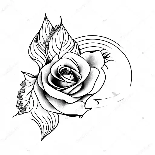 Half Moon With A Rose