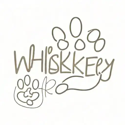 Car Paw Print With The Name Whiskey Written Under