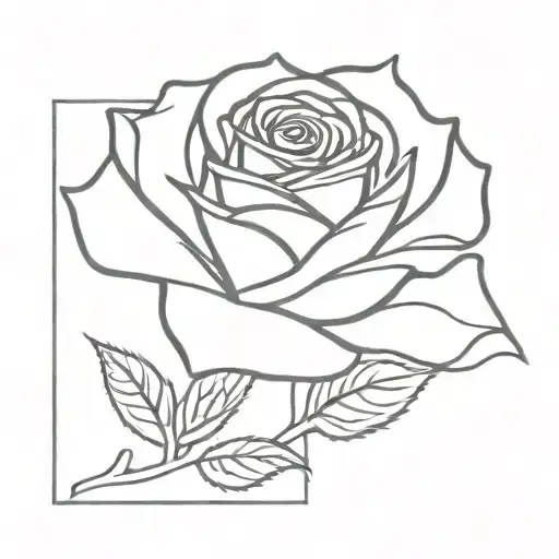 Single Line Rose With Name