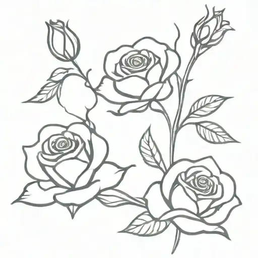 E Flowers Rose Intertwined