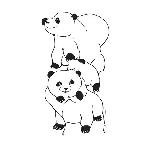 A Group Of Panda Bears
