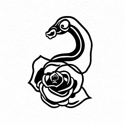 Snake And Rose Design