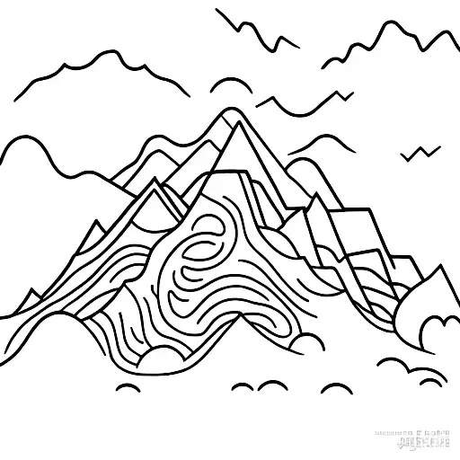 An Intricate Mountain Range With A Hidden Path Leading To A Breathtaking View