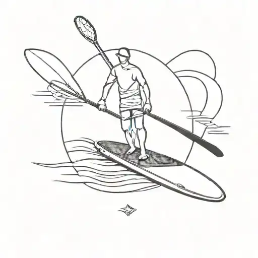 Black And White Paddleboard Tattoo