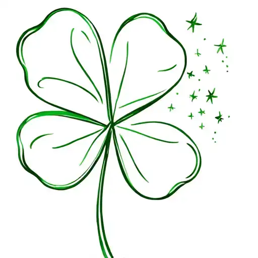 Sparkles Around A Four Leaf Clover Tattoo Inspired