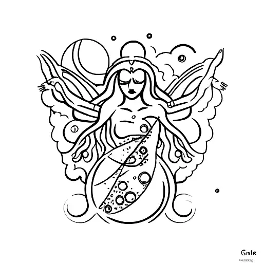 A Minimalist Tattoo Of The Dead Moon Callistoof Jupiter And The Greek Goddess Of Beauty