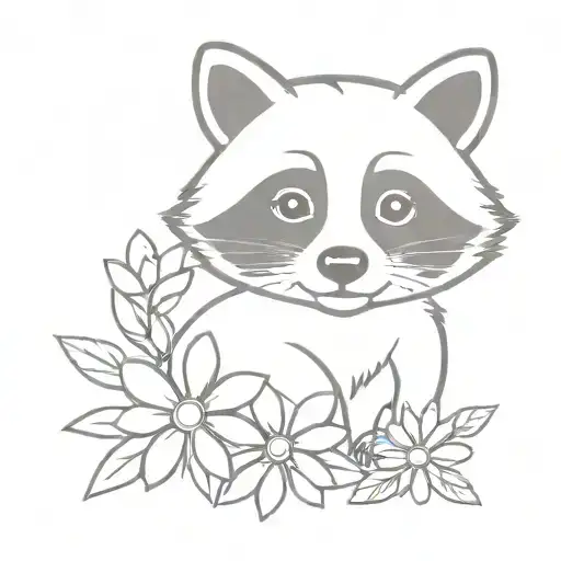 Raccoon With Daisy
