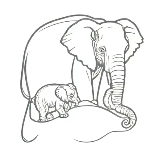 Elephant With Child