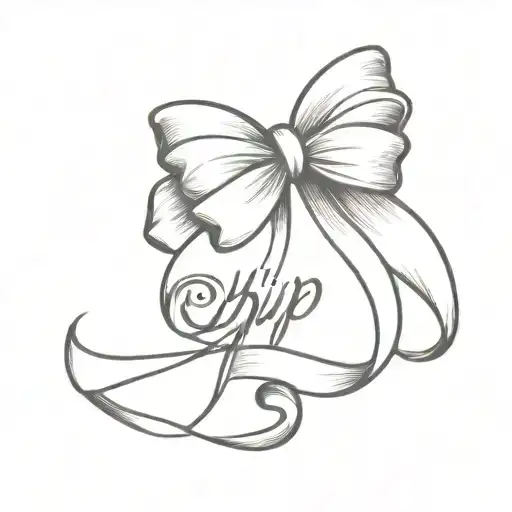 Bow With The Word Chip As A Part Of The Ribbon