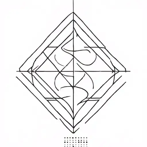 Gemini Sign With Diamond Shaped Line Outlining And A Morse Code On The Bottom Kidult