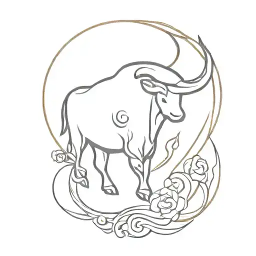 Cover Up Tattoo For Taurus Sign