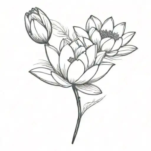 Laksphur And Water Lily Flowers