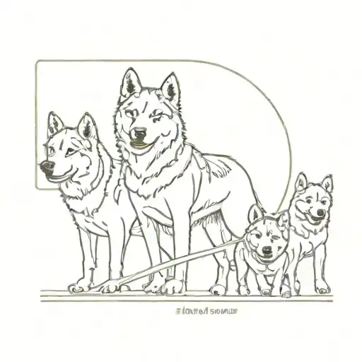 Sled Dog Team With Hilton Written On The Sled