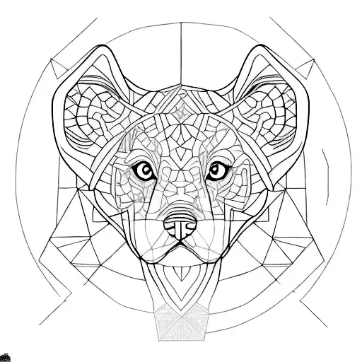 A Realistic Portrait Of Your Beloved Pet Surrounded By Intricate Geometric Patterns