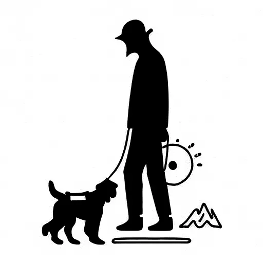 Bagpacker With His Dog And Camera