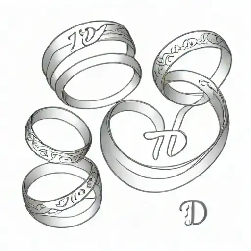 Wedding Ring With The Letters T And D