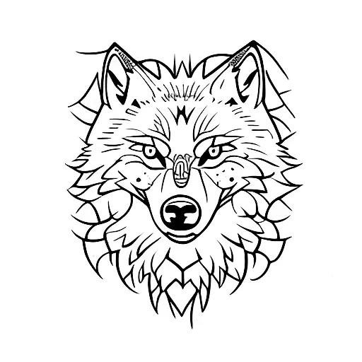 Wolf With 555 And Treees