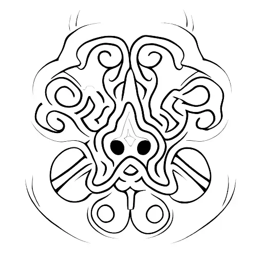 A Blackwork Tattoo Of A Dog Paw With Hidden Coding Symbols Incorporated Into The Design