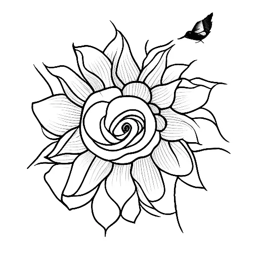 Sunflower Hummingbird Rose