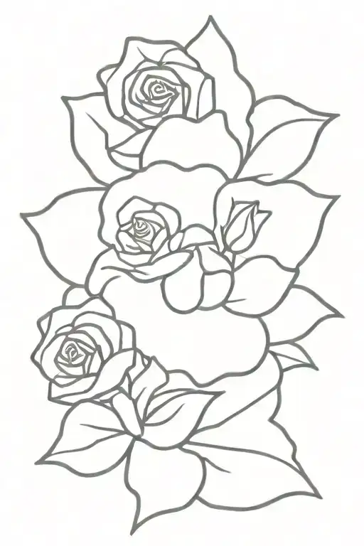 Paw Print And Rose Flower