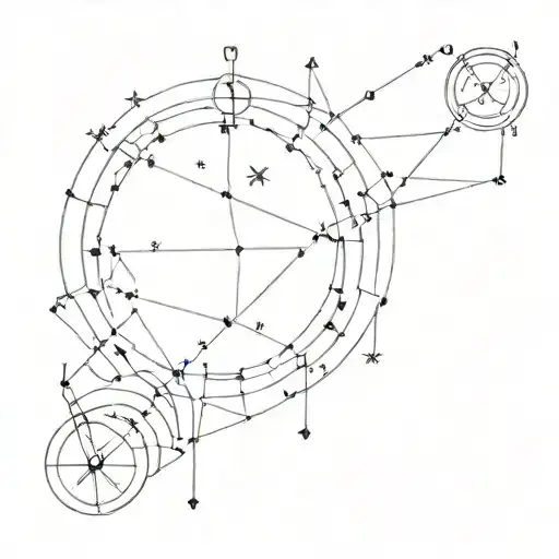 A Minimalist Tattoo Of A Constellation Map With The Client's Zodiac Sign Highlighted