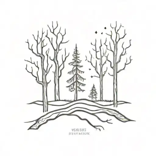 Surface Fire With Burnt Trees