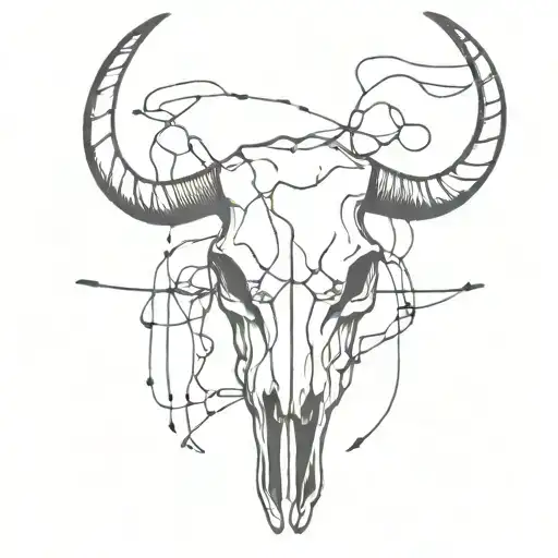 Longhorn Skull And Barb Wire Wrapped Loosely