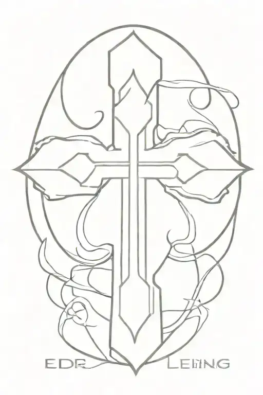 The Elden Ring Logo And The Holy Cross Infused Together