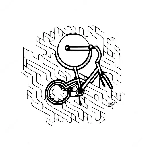 A Minimalist Design Of A Bicycle Chain Forming The Shape Of A Coffee Bean