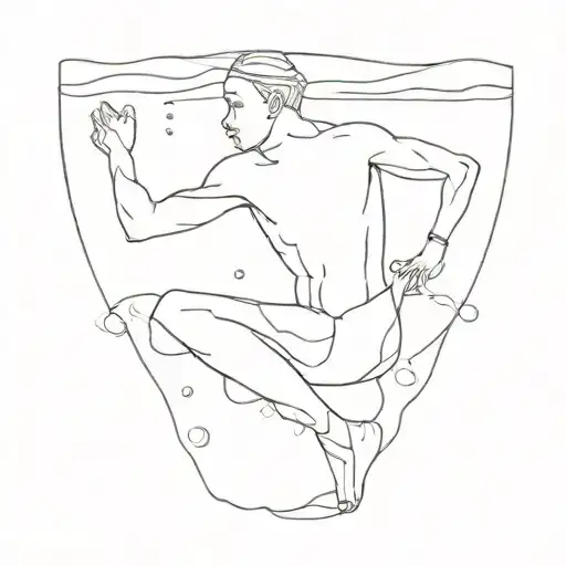 Male Swimmer Underwater