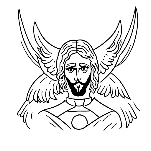 Jesus With Devil Horns And Wings And Tail