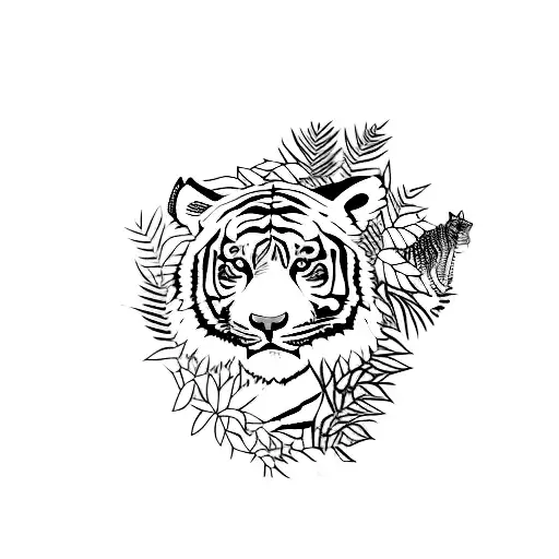 Tiger In A Dense Jungle