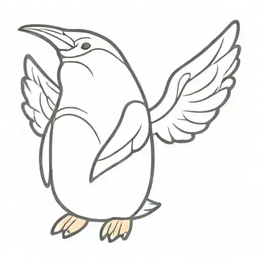 Cute Penguin With Angel Wings And A Halo That Would Look Good As