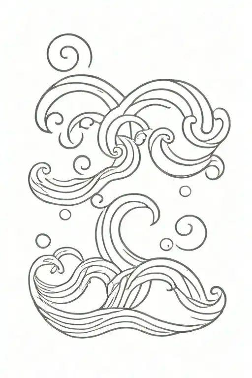 Water With Waves And Hammar Heads