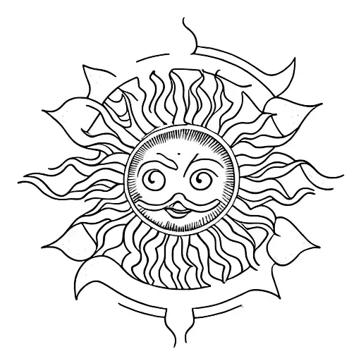 Sun With Hidden Letter A