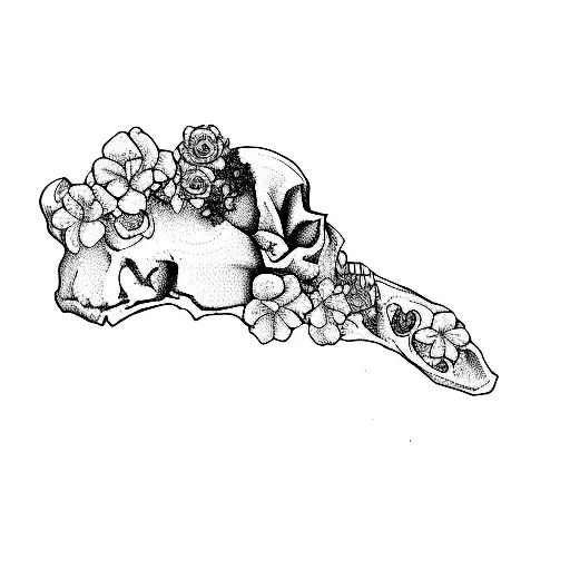 A Skull With Flowers On It