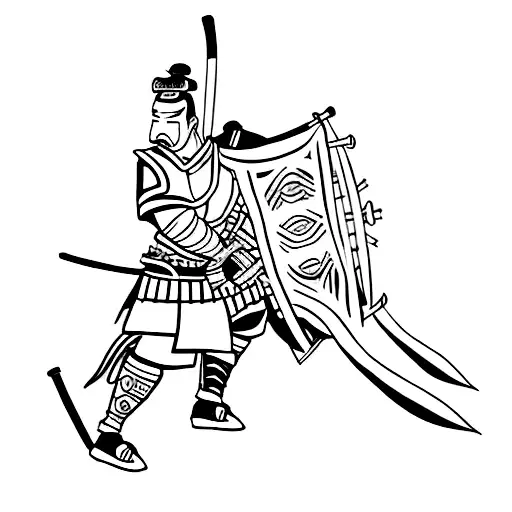 Fierce Samurai Warrior In Battle